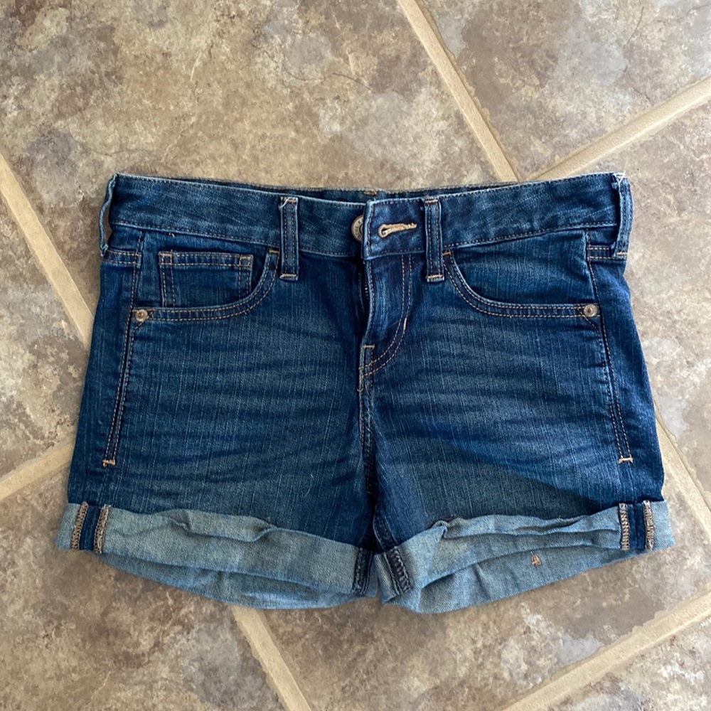 Express midi low rise denim shorts sz 2